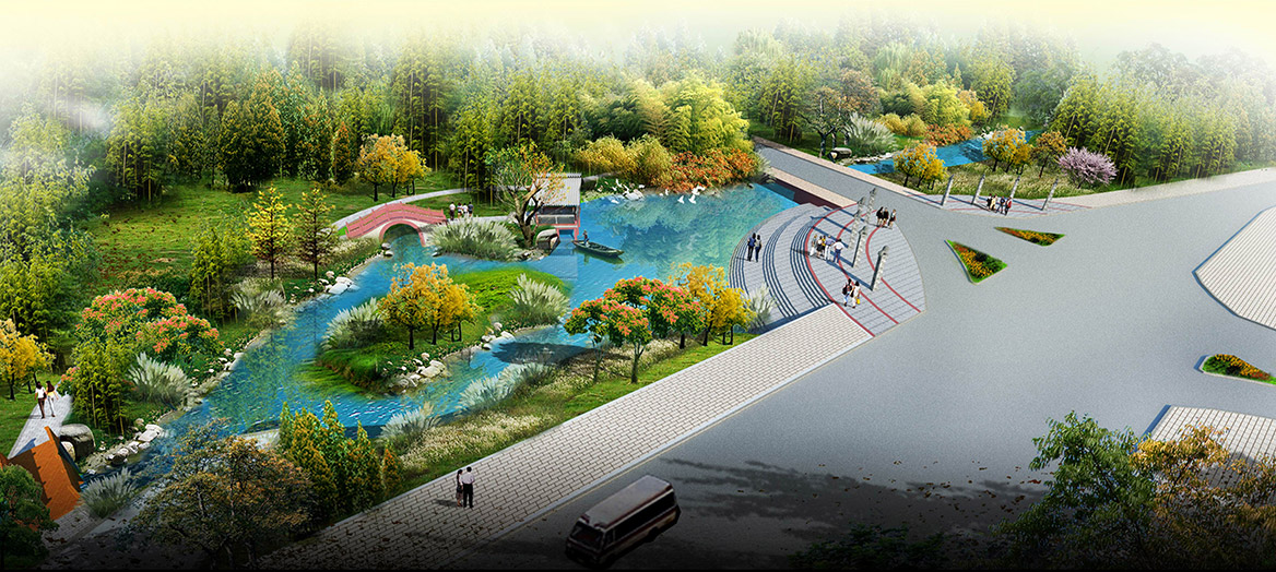 洪梅鎮(zhèn)烏沙村村莊規(guī)劃設(shè)計主入口節(jié)點效果圖-三