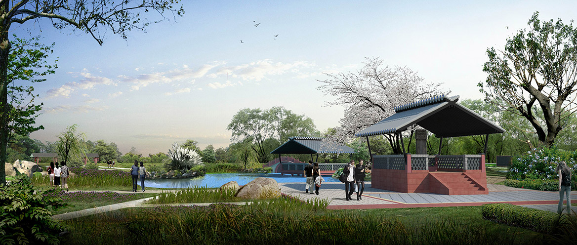 洪梅鎮(zhèn)烏沙村村莊規(guī)劃設(shè)計紀念公園節(jié)點效果圖一
